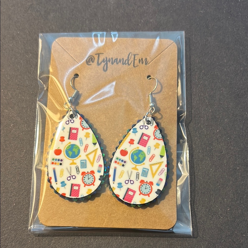 Colorful School Supplies Earrings